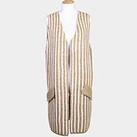 Striped Long Vest