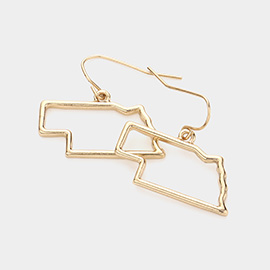 Nebraska State Map Dangle Earrings