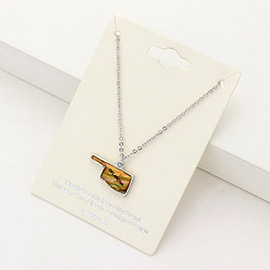 Oklahoma State Map Abalone Pendant Necklace