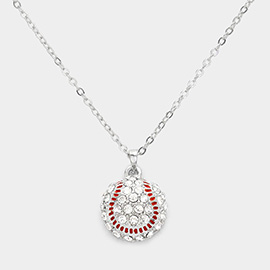 Crystal Baseball Pendant Necklace