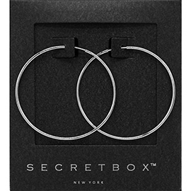 SECRET BOX_Sterling Silver Dipped Metal Wire Hoop Earrings
