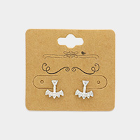 Metal aztec pattern stud earrings