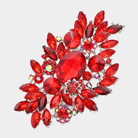Glass Crystal Bouquet Pin Brooch