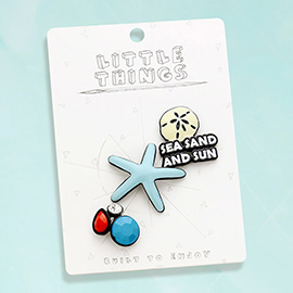 3PCS - Starfish Sand Dollar Sea and Sun Brooch set