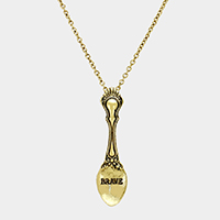 BRAVE _ Classic Pattern Spoon Pendant Necklace