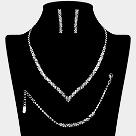 Crystal Rhinestone Necklace Jewelry Set