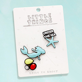 3PCS - Mermaid Under the Sea Starfish Brooch Set