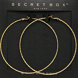 SECRET BOX_14K Gold Dipped Textured Gold Dipped Hoop Earrings