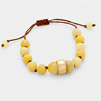Beaded Adjustable Cinch Pull Tie Bracelet