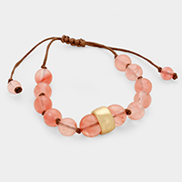 Beaded Adjustable Cinch Pull Tie Bracelet