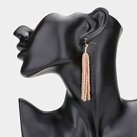 Faceted Beaded Tassel Earrings