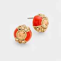 Rhinestone Evil Eye Stud Earrings