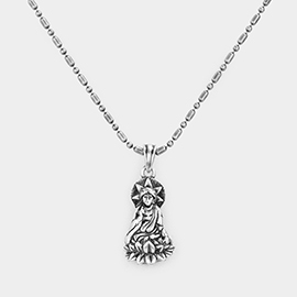 Metal Buddha Pendant Necklace