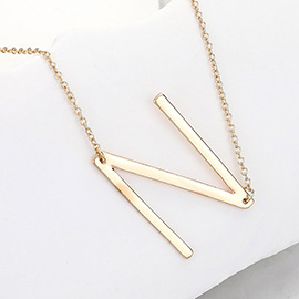 -N- Metal Monogram Pendant Necklace