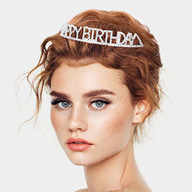 HAPPY BIRTHDAY Rhinestone Pave Party Tiara