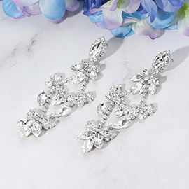 Rhinestone Pave Oval Stone Chandelier Evening Earrings