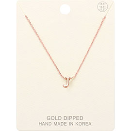 -J- Gold Dipped Metal Pendant Necklace