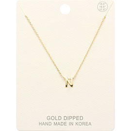 -N- Gold Dipped Metal Pendant Necklace