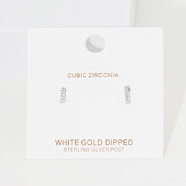 -I- Cubic Zirconia Monogram Stud Earrings