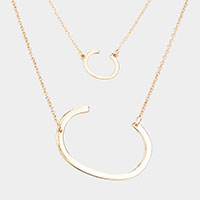 2Row Strand Double Monogram Detachable Chain Necklace