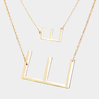 2Row Strand Double Monogram Detachable Chain Necklace