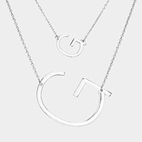 2Row Strand Double Monogram Detachable Chain Necklace