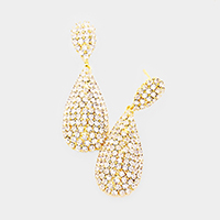 Crystal Rhinestone Teardrop Evening Earrings
