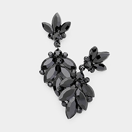 Crystal Marquise Ornate Floral Evening Earrings