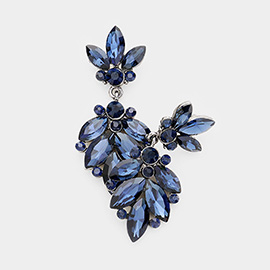 Crystal Marquise Ornate Floral Evening Earrings