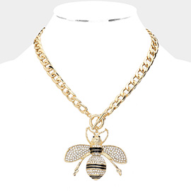 Honey Bee Pendant Toggle Necklace