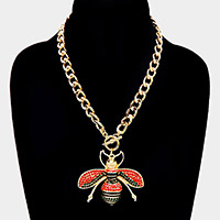 Honey Bee Pendant Toggle Necklace