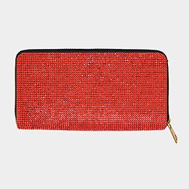 Bling Solid Zipper Wallet