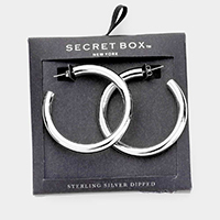Secret Box _ Sterling Silver Dipped Hoop Earrings