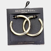 Secret Box _ 14k Gold Dipped Hoop Earrings