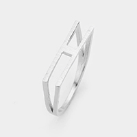 -H- Initial Monogram Brass Metal Ring