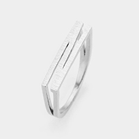 -N- Initial Monogram Brass Metal Ring