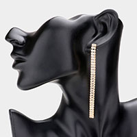 Rectangle Stone Long Drop Evening Earrings