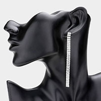 Rectangle Stone Long Drop Evening Earrings