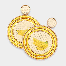 Banana Detail Straw Earrings