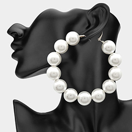 Oversized Pearl Hoop Earrings