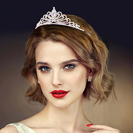 Elegant Rhinestone Pave Crystal Pageant Princess Tiara