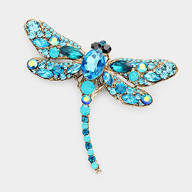 Crystal Rhinestone Dragonfly Brooch / Pendant