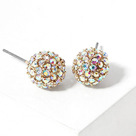 Crystal Paved Disco Ball Stud Earrings