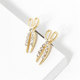 Crystal Pave Scissors Stud Earrings
