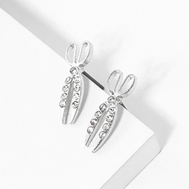 Crystal Paved Scissors Stud Earrings