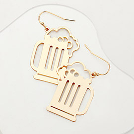 Beer Shaped Metal Earrings