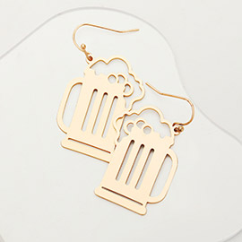 Beer Shaped Metal Earrings