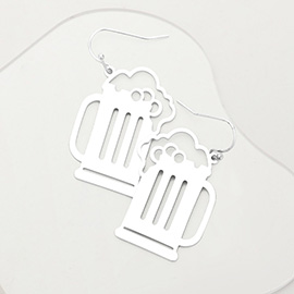 Beer Shaped Metal Earrings