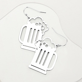 Beer Shaped Metal Earrings
