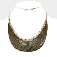 Snake Chain Layered Bib Necklace
